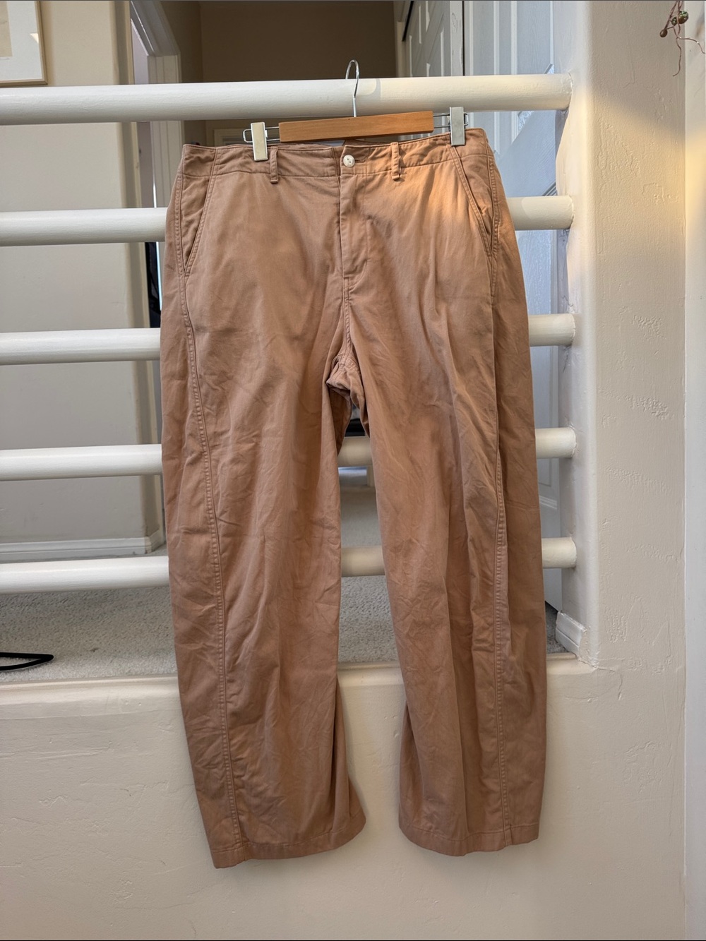 rag & bone Women's Barrel Style Chinos in Light Brown Cotton